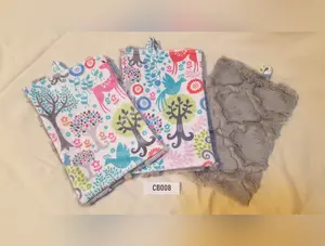 Blankies 3 Pack: Loops and Fantasy Woods on Silver Lattice with Carry Bag