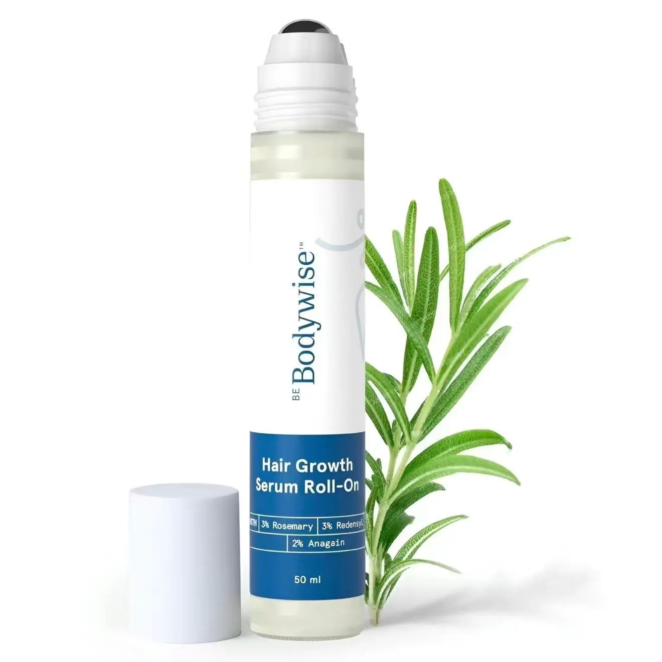 Be Bodywise Advanced Hair Density Roll-On Serum 25ml | 5% Saw Palmetto, 3% Rosemary, 1% CaffeineHerbasome & 3% Fenugreek | Scalp Serum for Reduced HairFall I Men & Women