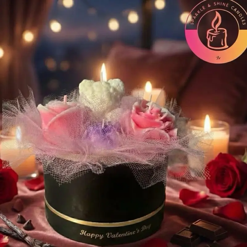 Sparkle & Shine Candles Obsession Valentine's Day Special Edition Candle Gift Set with Romantic Decorations