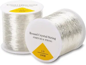 2 Rolls 1mm Elastic String for Bracelets, 656   Stretchy String Clay Bead Cord for Bracelet Beading Necklace  Crafts Making, White