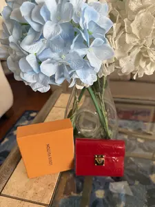 Pre-owned Louis Vuitton Leather Wallet Red Vernis Monogram Koala Wallet