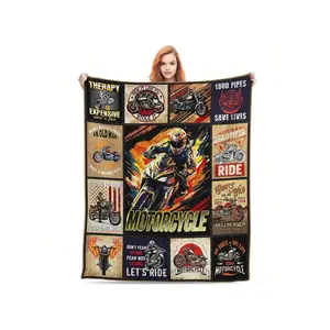 1 Pc Motorcycle Gifts For Men Women, Motorcycle Gifts Blanket 80"X60", Best Gifts For Motorcycle Riders, For Motorcycle Lovers, Throw Blanket For Couch Sofa Bed Plush-30*40in