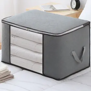 Large capacity storage bag,  reinforced handle wardrobe organizer suitable for clothes, blankets, bedding, bed sheets, pillows, toys, under-bed storage, space-saving design, multi-functional storage box, tear-resistant material, storage organizer