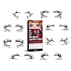 EELHOE Halloween Eyeliner Stickers Horror Fashion Party Makeup Tools Bat Spider Decorative Eyeliner Eyeshadow Stickers