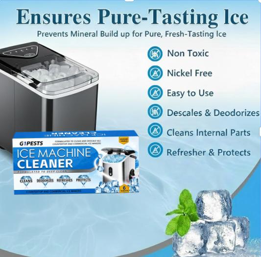 Ice Machine Cleaner Maker Descaler -  Clean Tablets Compatible with Frigidaire, Opal, GE Profile, Kitchenaid, Nickel Safe Scale Remover for Countertop, Nugget Ice Makers