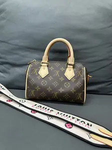 Pre-owned Louis Vuitton coated canvas handle bag LV Speedy 20 with Black edged no adjustable shoulder strap 【BF 12u】