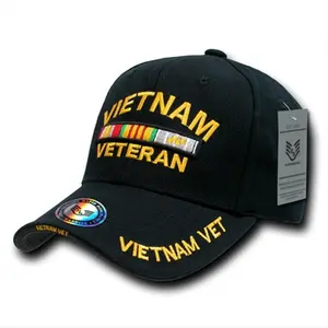 212 MAIN Unisex Vietnam Veteran Military Cap - Rapid Dominance S001-VV Black Acrylic Hat with Branch Name Embroidery, High-Def Embroidered Design, Adjustable Strap