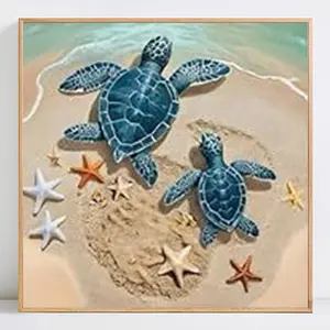 Turtle Pattern 5D Diamond Arts Colorful Painting Kit without Frame, DIY Decorative Art Picture for Beginner, Wall Art Decor for Home Living Room Bedroom, Diamond Painting Kits