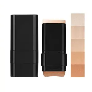 5-Color Dual-Ended Eraser Foundation Stick 15 ml - Creamy Concealer for Acne Marks & Highlighting, Temple Shadow Fixer, Smooth Application, Flawless Finish Cosmetic Makeup