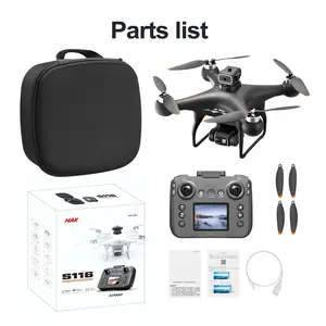 S116 Smart Aerial Drone   Brushless motor for extended range, 360° infrared obstacle avoidance safety system, dual-camera high-definition stabilization + optical flow positioning for low-altitude hovering, one-key takeoff/landing/3D flip stunts