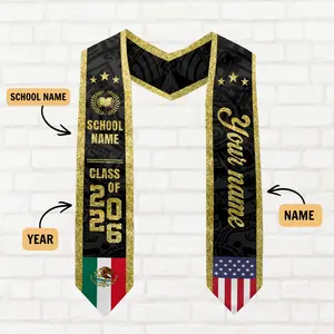 Custom name Mexican Graduation Sash, Mexican American Flag Graduation Sash 2026, Hispanic Sash