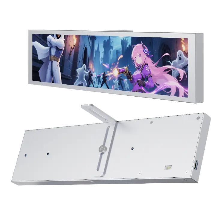 MiraBox 9.16" PC Hardware Monitor & DIY Secondary Screen - Support Custom Video, GIFs & System Stats (CPU/GPU/Temp) - Universal Mounting | Suitable for offices, university campuses, gaming, and more, Aluminum Alloy Frame, No Software Needed, Supports Cust
