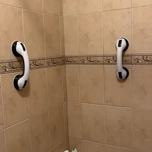 Grab Bars for Shower Heavy-Duty (2Pack) 12-Inch ADA Compliant Grab Bar for Seniors Shower Handles for Elderly Suction Handicap Safety Handrail for Bathroom Bathtubs Toilet Tiles Glass Black