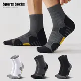 6 Pairs of Men's Quarter Athletic Socks, Cotton Blend with Arch Support and Moisture Management,Multi-Zone Cushioning & Dynamic Fit，Designed for Running, Hiking and Daily Wear，Warmth providing, All-Day Comfort