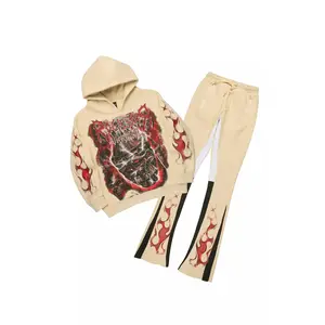 Torrez Beige/Red Hoodie/Stacked Track Set