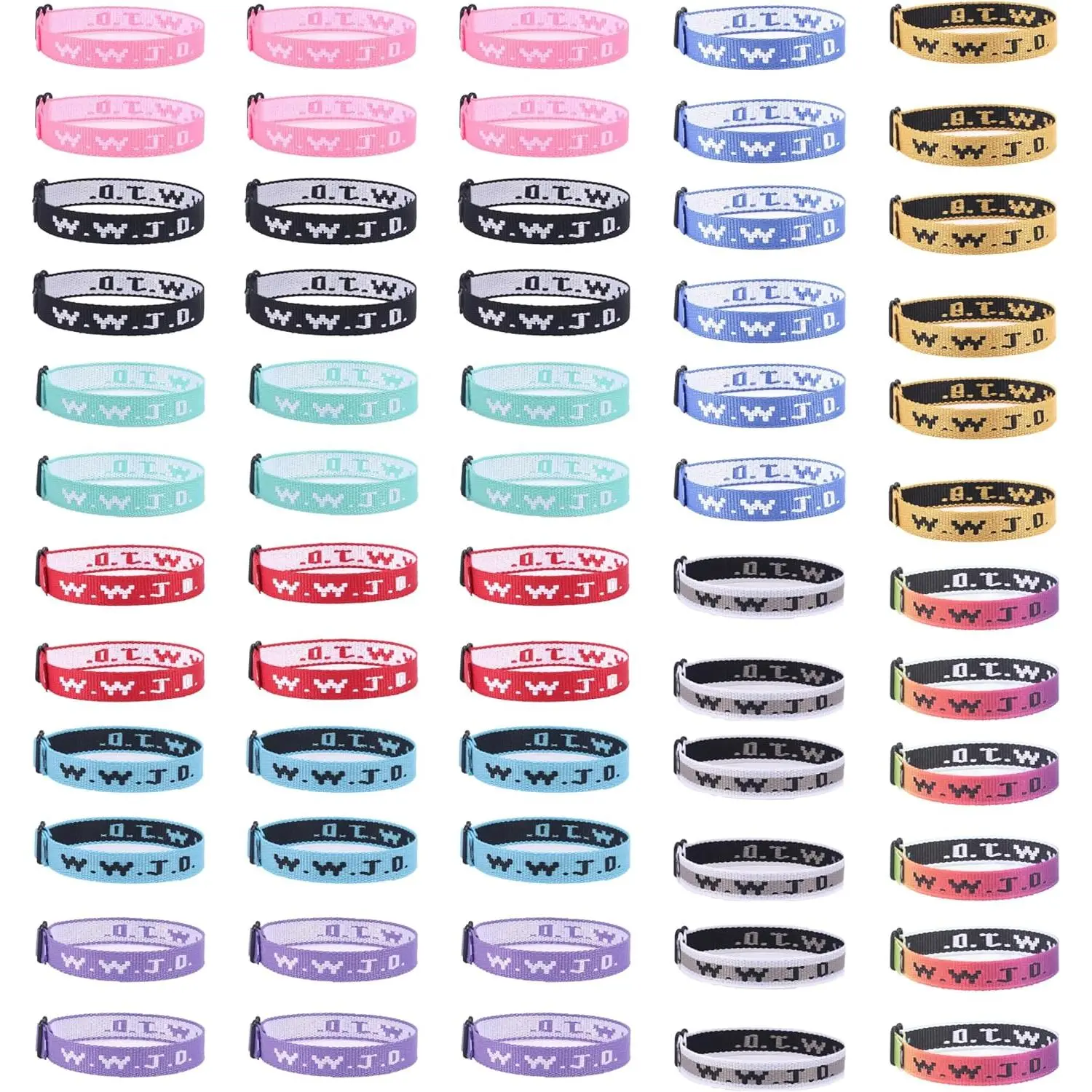 60 count WWJD Bracelet Pack, Christian Gifts Adjustable Wristbands, WWJD  Bracelets Bulk - What Would  Do Bracelet for Women Men