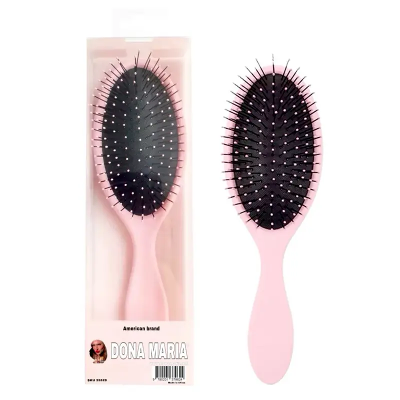 DONA MARIA Pink Detangling Hairbrush – Smooth Styling & Ergonomic Comfort Paddle Brush