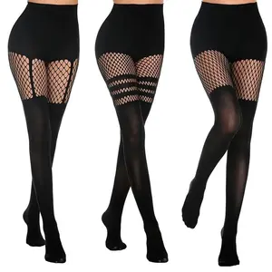 Mock Thigh High Stockings For Women SexyFishnet Tights Suspender Pantyhose 3 Pairs Lace Costume Tights Womenswear Socks Summer Outfits Casual