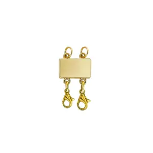 Layering clasp - 2 | Gold/Silver Magnetic Layering Clasp for 2 Necklaces – Strong Tangle-Free Jewelry Connector – Easy Snap Closure – Jewelry Accessory for Everyday Wear