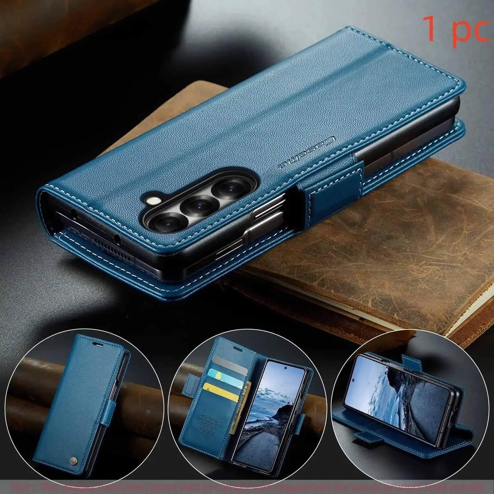 For Samsung Galaxy Z Fold 7/6/5 (1pack)Smartphone Case Casing, Rfid Shielded Wallet Cover, Durable Stand Magnetic Closure, Shockproof Phone Protect HNY15PLXC