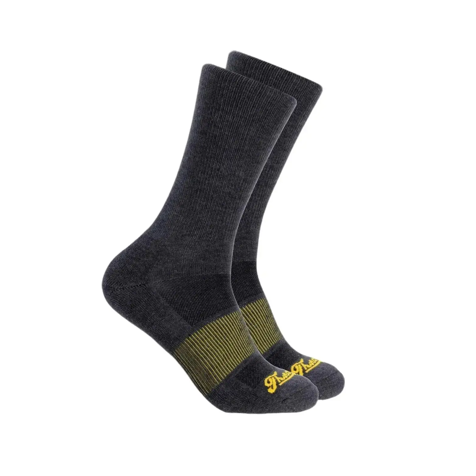 Thorogood Men's 2-Pack Crew Work Socks, Performance COOLMAX Polyester with Arch Support, Seamless Half-Cushion for the Workday, Apparel, Breathable, Cotton, Casual, Stripes, All Seasons, Machine Wash