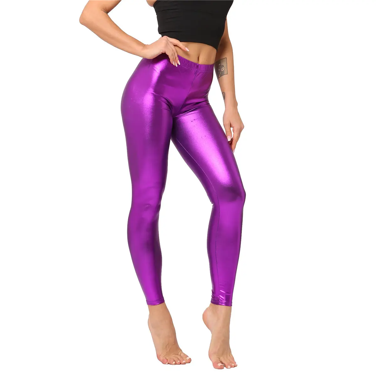 Mardi Gras Leggings - Holographic Color Block Pants Mardi Gras Leggings - Holographic Color Block Pants