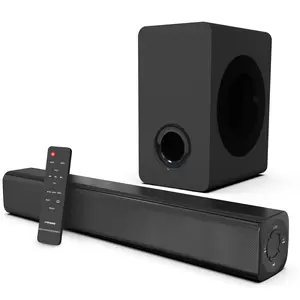 【FatherDayGift】2.1 Home audio bluetooth soundbar with Subwoofer with Optical/AUX/HDMI-ARC connectivity for PC gaming during Thanksgiving, including remote control