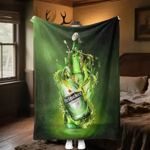 Heineken Beer06 patterned printed blanket, a blanket for the living room, bedroom, office and lunch break, a portable blanket suitable for all four seasons, a holiday gift for family and friends