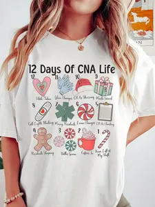 12 Days of CNA Life Certified Nursing Assistant Christmas T-Shirt