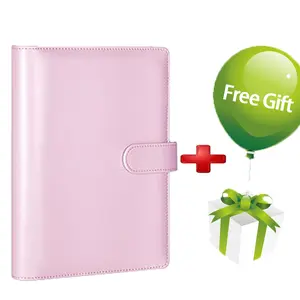 Kpop A5 Minimalist Photocard Binder with 4 or 9 Pocket Single Side Inner Refills 2 Divider Acid-Free Decor Lightweight for Trading Cards & Photos - Pink PU Leather Cover