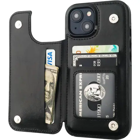Phone Cases for iphone 18 Pro Max 18 Pro 17 Pro Max 16 15 14 13 12 Pro Max PU Leather Wallet Cellphone Case with Card Holder, Cash Slot, Kickstand, Double Magnetic Clasp, Durable Shockproof Protection - Casing, Cover & Screen Protector Case for iphone 18