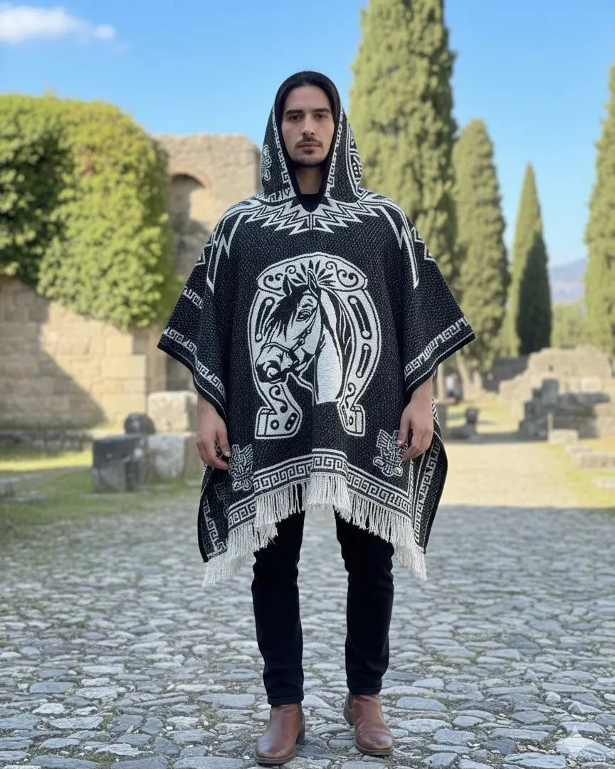 Unisex Mexican Poncho Herradura