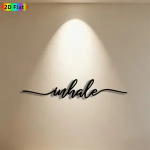 1pc Inhale Calligraphy Metal Wall Art, Inspirational Inhale Statue Mural, Ideal Gift for New Year, Easter, Wellness Decor Enthusiasts,  Metal Wall Decor Wall Sculptures, Perfect for Bedroom Wall & Garden Fence Wall, Serene Indoor Outdoor Decor