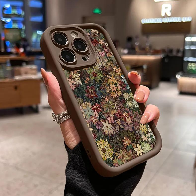 Wildflower Wonderland Pattern Phone Cases for iPhone 17 Pro Max 16 Plus 15 14 Pro 13 12 11, Durable Slim TPU Soft TPU Shockproof Protection Protective Phone Cover