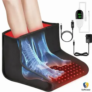 Advanced Red Light Therapy for Feet, 160 LEDs Dual Wavelength with Adjustable Power & Timer for Foot Comfort, Premium Fabric Great for Travel,  Multi-Usage, Anti-Aging, Remote Included