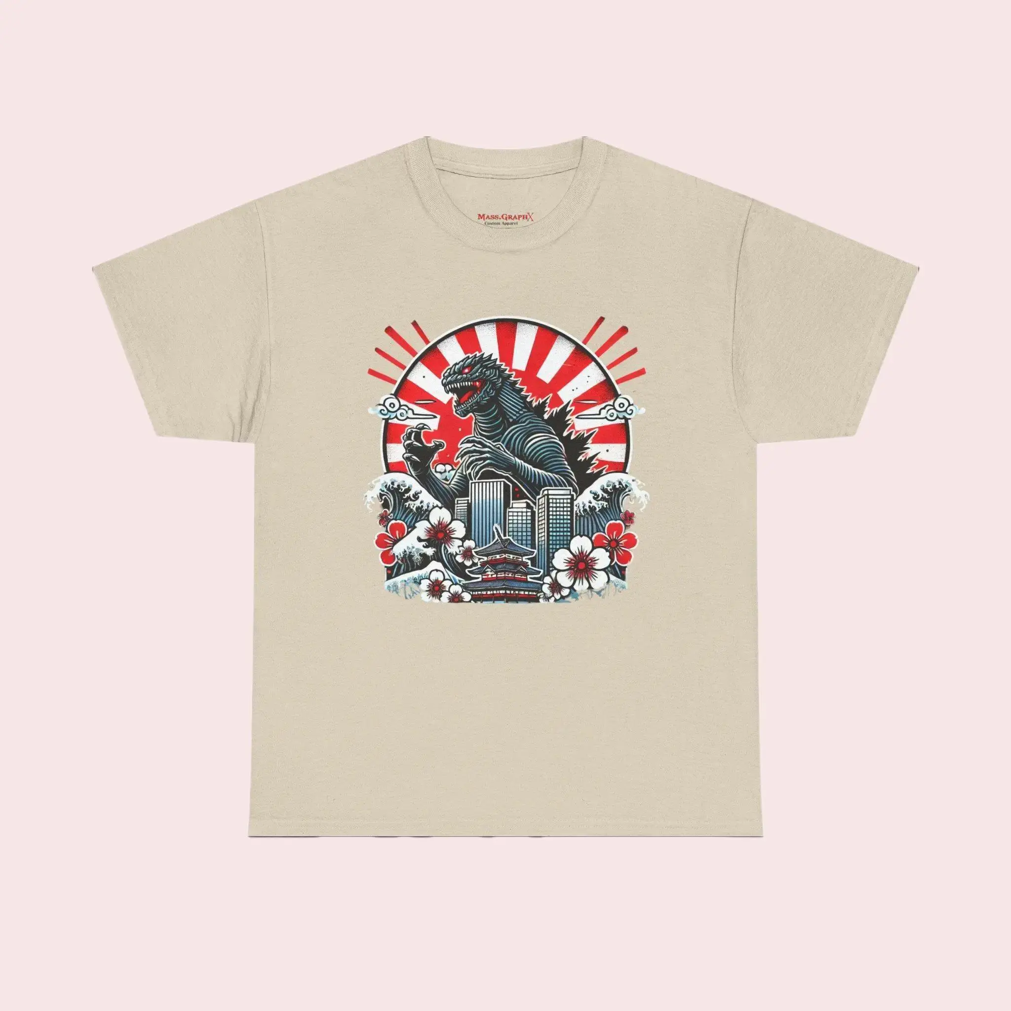 Vintage Godzilla Inspired Unisex Heavy Cotton Tee, Casual Wear, Gift for Fans, Graphic T-Shirt, Streetwear, Retro Style Fabric Man