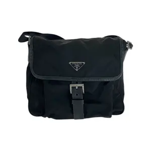 Pre-owned PRADA Nylon Shoulder Bags Tessuto Triangle Logo Shoulder Bag