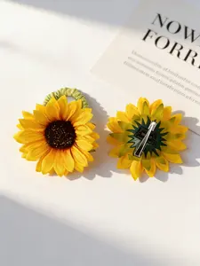 Sunflower Hair Clips Set, 2 Piece Sunflower Hair Accessories, Cute Floral Design, Perfect for Beach Vacation Photoshoots, Hair Accessory For Hair, Hair Styling Clips