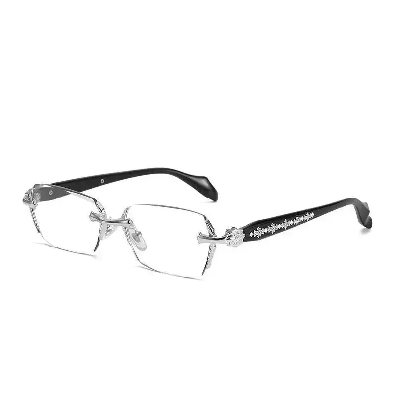 2025 Y2K Women's Retro Square Frame Glasses for Girls Glass Eyewear Rimless Computer Anti-blue Eyeglasses