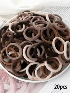 Simple Style Plain Color Hair Tie Set, Casual Versatile Ponytail Hair Accessories for Women & Girls, Minimalist Headwear Suitable for Thick Hair, Ponytail Hairstyle