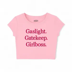 Gaslight Gatekeep Girlboss Embroidered  Tee/Sweatshirt/Crop Tee/Baby Tee