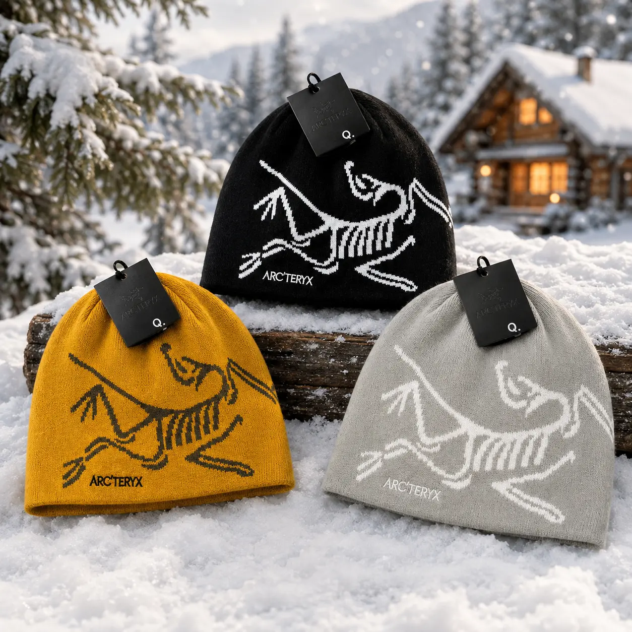 Arc'teryx Knit Winter Beanie Hat | Warm Soft Stretch Skull Cap for Men & Women| | Iconic Graphic Cold Weather Hat for Skiing, Snowboarding, Camping, Casual Fashion Streetwear & Everyday Wear
