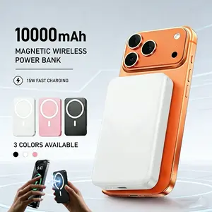 5000mAh/10000mah Magnetic Wireless Power Bank , Portable Charger with Type-C 15W Fast Charging, Mini Magnetic Battery Pack for iPhone 17 16 15 14 13 12, for Samsung,for Android, Includes Universal Magnetic Ring Chargeable