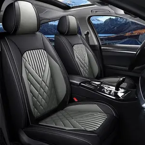 For Toyota Corolla Cross 2022-2026 Waterproof Faux Leather Seat Cover Automotive Seat Protectors Full Set 5 Seats (Black&Grey)
