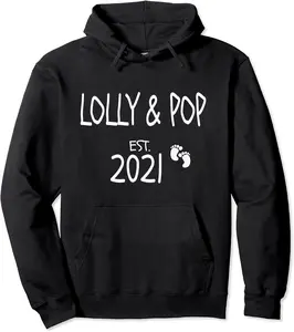 Lolli Lolly Pop Established 2021 Pops Couples Baby Feet Pullover Hoodie - Taliyaannhun Shop 66B08KSZFCRF