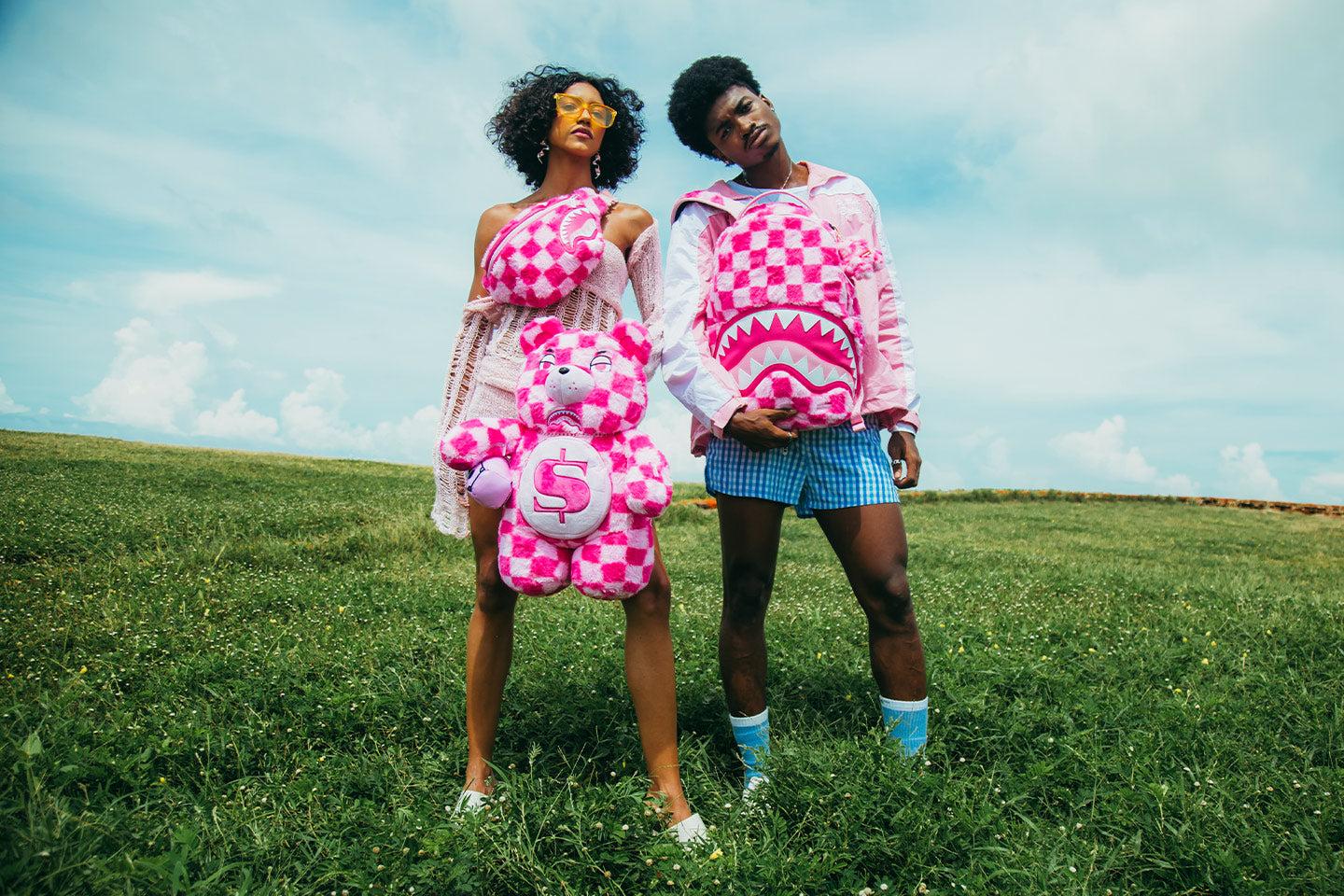 FURZILLA SHARK (PINK CHECK) SAVVY CROSSBODY