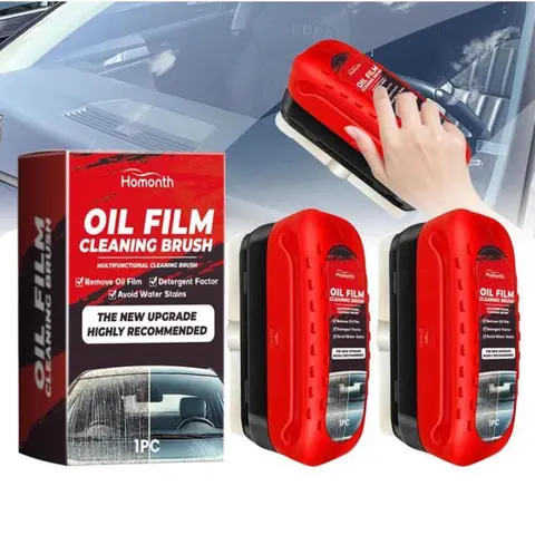 Homonth Windshield Cleaner 120ml Car Glass Oil Film Cleaner Versatile Effective Glass Cleaning Brush for Front Windshields Side Windows & Bathroom Doors,Accessories For Car
