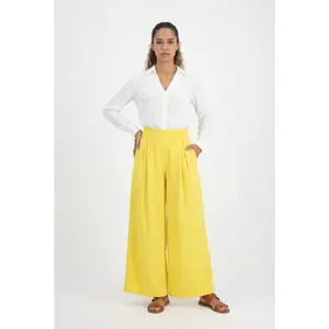 Tailored Pleated Wide-Leg Pants