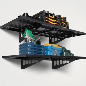 GARVEE 2-Pack Heavy Duty Garage Wall Shelving with 560-600lbs Load Capacity, Available in 1.6x4ft, 2x3ft, and 1x6ft Sizes for Efficient Wall Storage Solutions.