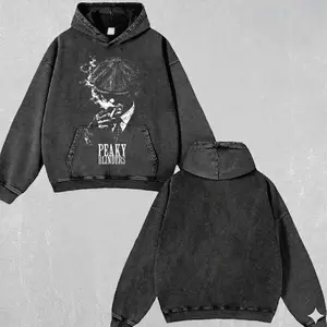 Tommy Shelby Graphic wash hoodie – Peaky Blinders Vintage Washed Cotton, Classic TV Series Streetwear Shirt Unisex Gift for Fans TU3